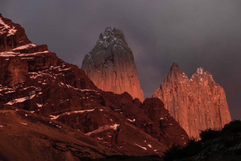 Sunrise at Las Torres (1 of 1) Watch the sunrise at Mirador Las Torres hiking the Torres del Paine o-trek or w-trek